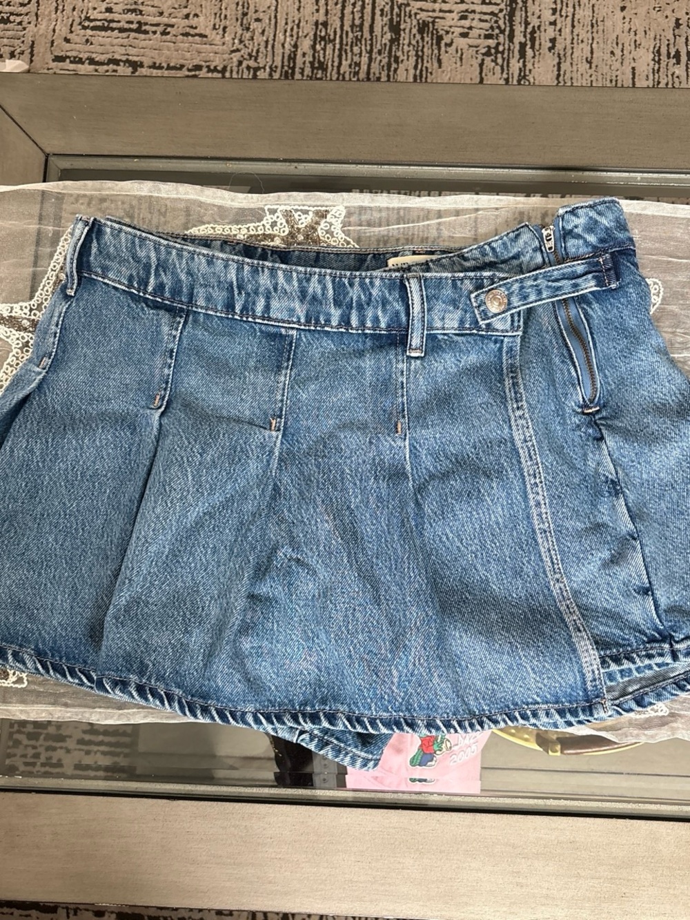 Free people Denim Mini Skirt in Blue - Classic Casual Style